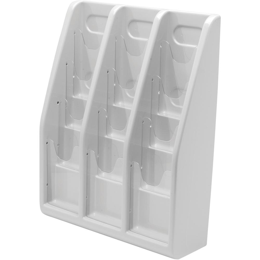Deflecto Multi-Compartment Literature Display - 12 Pocket(s) - 19.8" Height x 15.8" Width x 5" DepthDesktop - Durable, Lightweight - Gray - Plastic - 1 Each. Picture 5