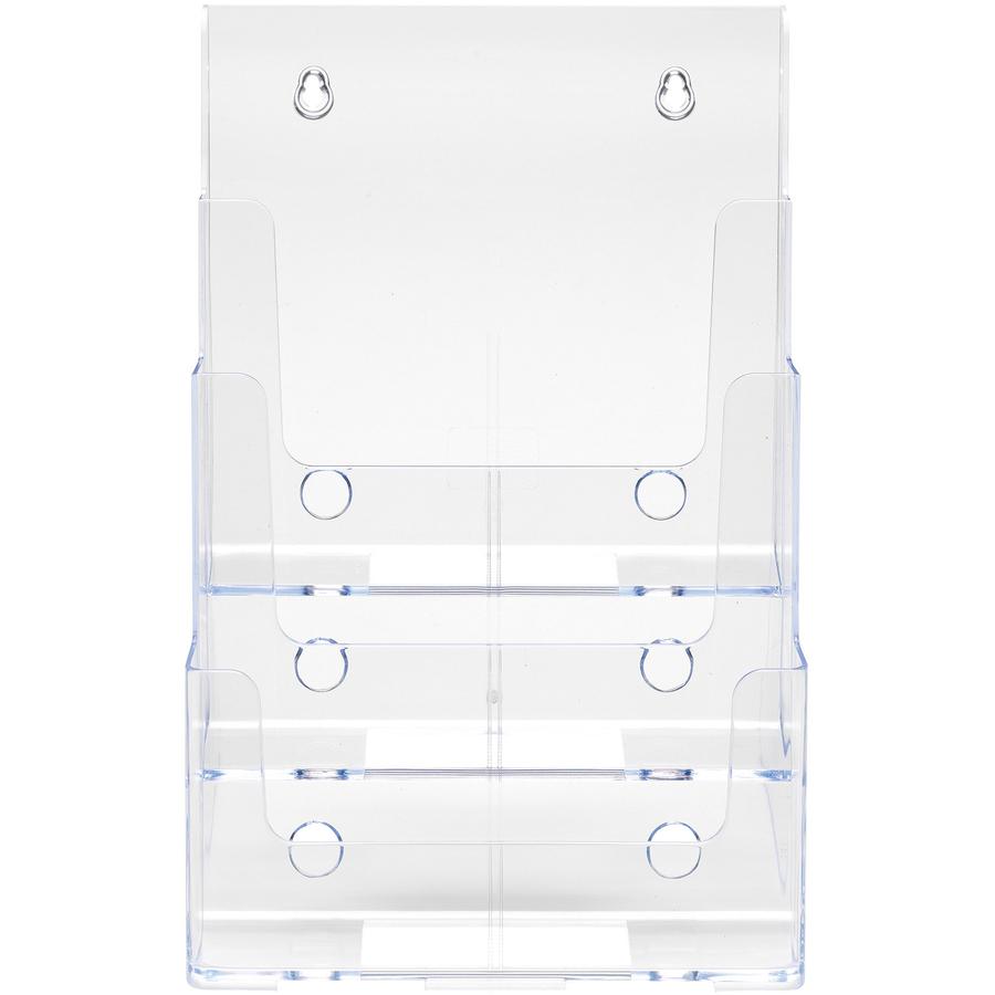 Deflecto Multi-Compartment DocuHolder - 3 Compartment(s) - 3 Tier(s) - 12.6" Height x 9.5" Width x 6.3" DepthDesktop - Magazine Size - Clear - Plastic - 1 Each. Picture 10