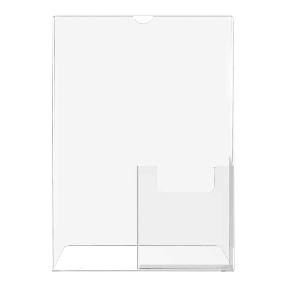 Deflecto 4" Pocket Slanted Plastic Sign Holder - 11" Width x 8.5" Height - Rectangular Shape - Plastic - Clear - 1 Each. Picture 8