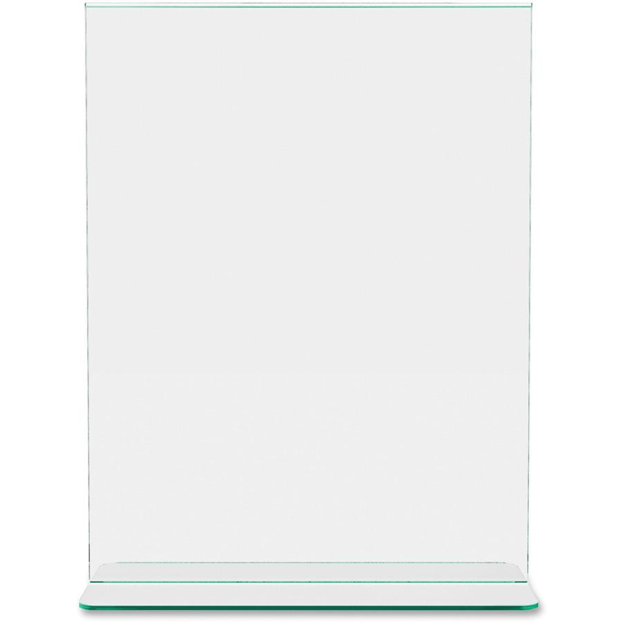 Deflecto Superior Image Premium Green Edge Sign Holder - 1 Each - 8.5" Width x 11" Height - Side-loading, Bottom Loading - Clear. Picture 11