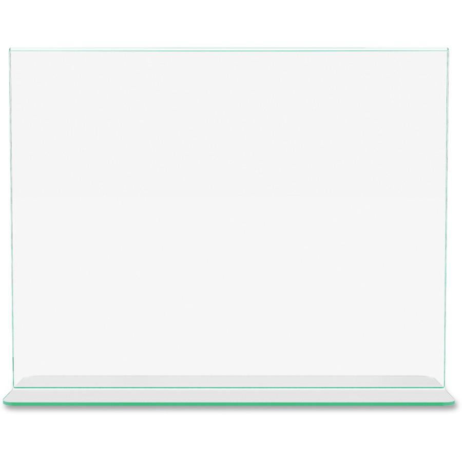Deflecto Superior Image Premium Green Edge Sign Holder - 1 Each - 11" Width x 8.5" Height - Side-loading, Bottom Loading - Clear. Picture 10