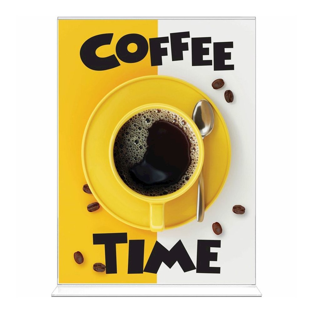 Deflecto Classic Image Double-Sided Sign Holder - 8.5" Width x 11" Height - Rectangular Shape - Self-standing, Bottom Loading - Indoor, Outdoor - Plastic - Clear - 1 Each. Picture 11