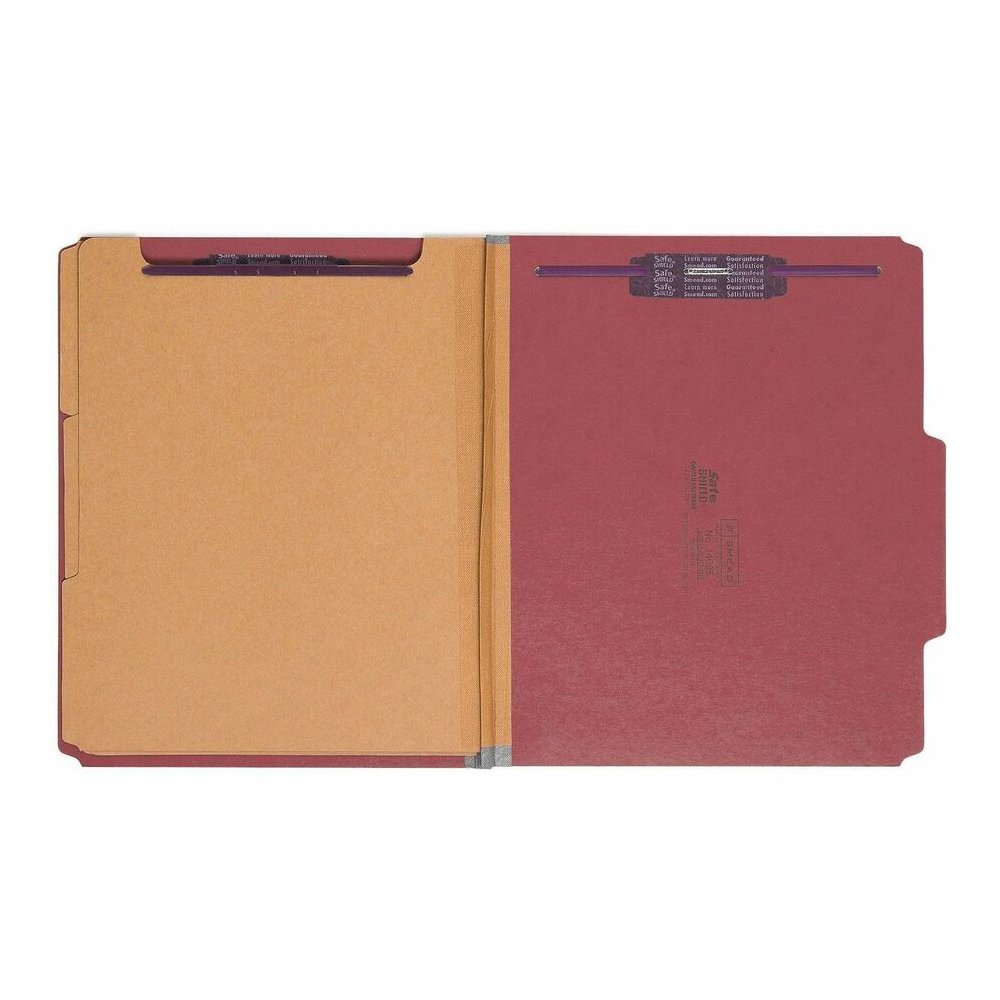 Smead SafeSHIELD 2/5 Tab Cut Letter Recycled Classification Folder - 8 1/2" x 11" - 3" Expansion - 2 x 2S Fastener - 2" for Folder - Top Tab Location - Right of Center Tab Position - 3 Divider - 25 pt. Picture 10