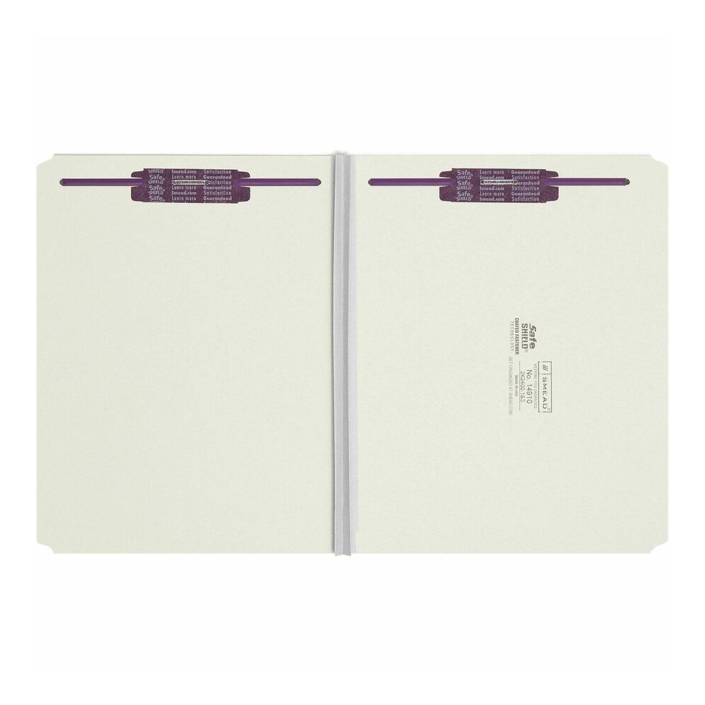 Smead Straight Tab Cut Letter Recycled Fastener Folder - 8 1/2" x 11" - 2" Expansion - 2 x 2S Fastener - 2" for Folder - 25 pt. - Pressboard - Gray/Green - Tear Resistant - 100% Recycled - 25 / Box. Picture 6