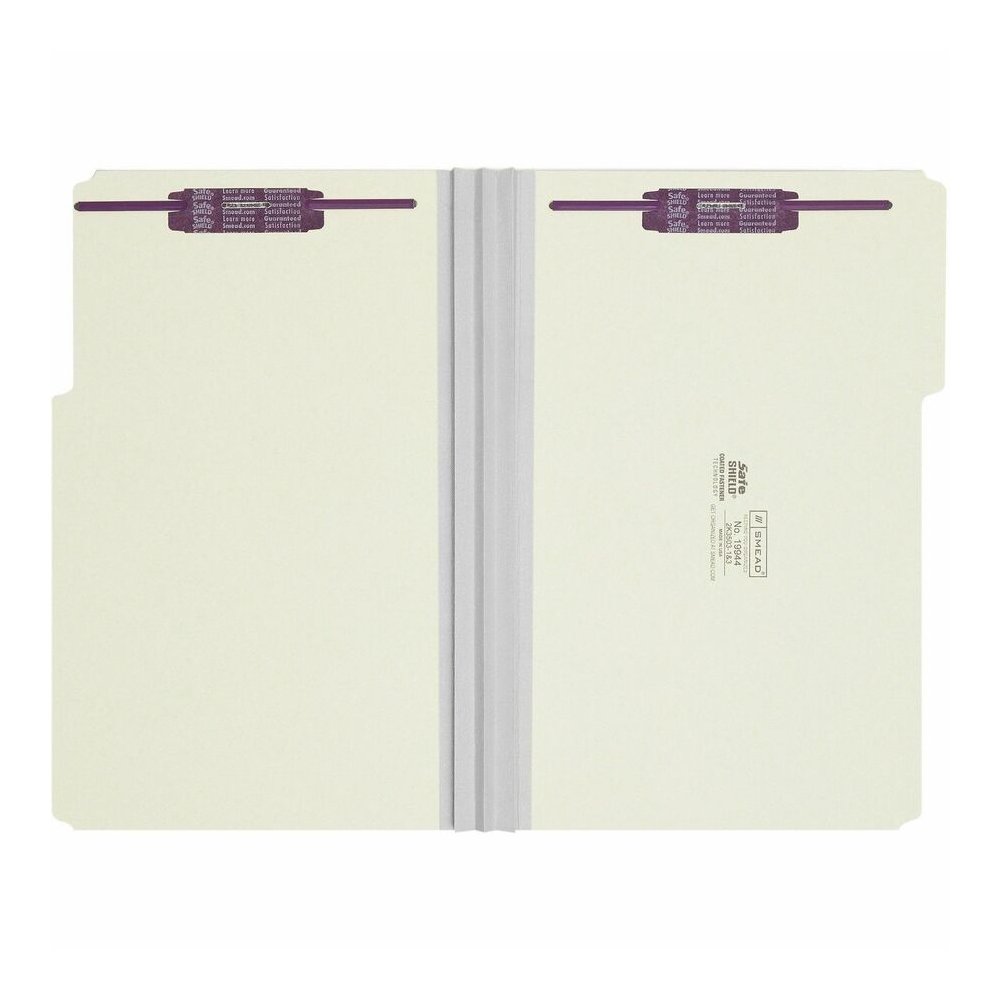 Smead 1/3 Tab Cut Legal Recycled Fastener Folder - 8 1/2" x 14" - 3" Expansion - 2 x 2S Fastener - 2" for Folder - Top Tab Location - Assorted Tab Position - 25 pt. - Pressboard - Gray, Green - Tear R. Picture 5