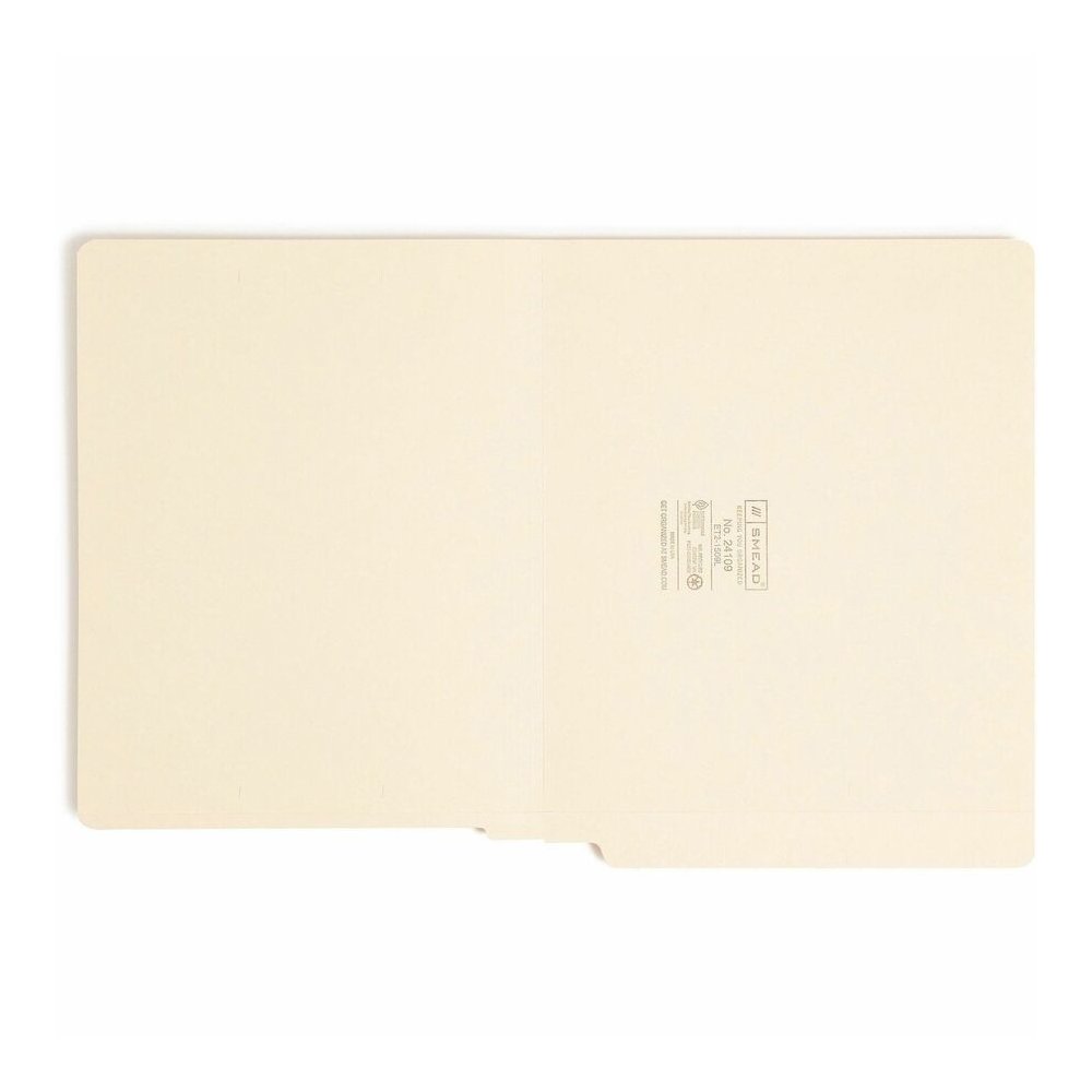 Smead Straight Tab Cut Letter Recycled End Tab File Folder - 8 1/2" x 11" - 3/4" Expansion - 11 pt. - 2 Plys - Manila - Durable - 10% Recycled - 100 / Box. Picture 7