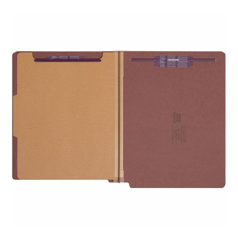 Smead Straight Tab Cut Letter Recycled Classification Folder - 8 1/2" x 11" - 2" Expansion - 2 x 2S Fastener - 2" for Folder, 1" for Divider - End Tab Location - 1 Divider - 25 pt. - 2 Plys - Pressboa. Picture 5