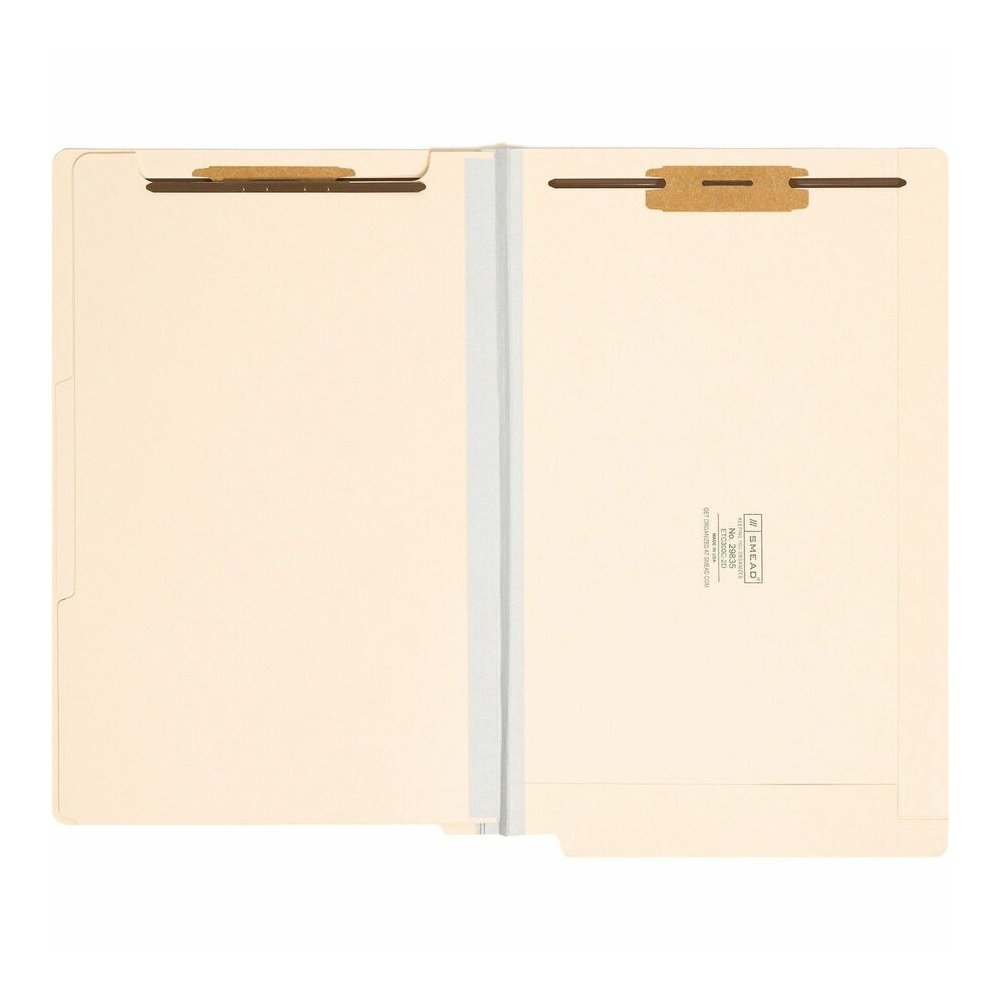 Smead Legal Recycled Classification Folder - 8 1/2" x 14" - 2" Expansion - 2 x 2B Fastener - 2" for Folder - End Tab Location - 2 Divider - 18 pt. - Pressboard - Manila - 10% Recycled - 10 / Box. Picture 5