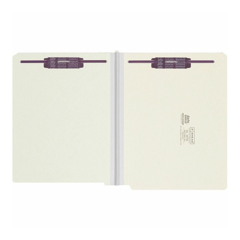 Smead Letter Recycled Fastener Folder - 8 1/2" x 11" - 1" Expansion - 2 x 2S Fastener - 2" for Folder - End Tab Location - 25 pt. - Pressboard - Gray, Green - Heavy Duty, Rounded Corner, Tear Resistan. Picture 5