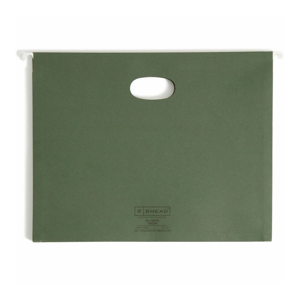 Smead Letter Recycled Hanging Folder - 8 1/2" x 11" - 3 1/2" Expansion - 11 pt. - Standard Green - 30% Recycled - 10 / Box. Picture 8