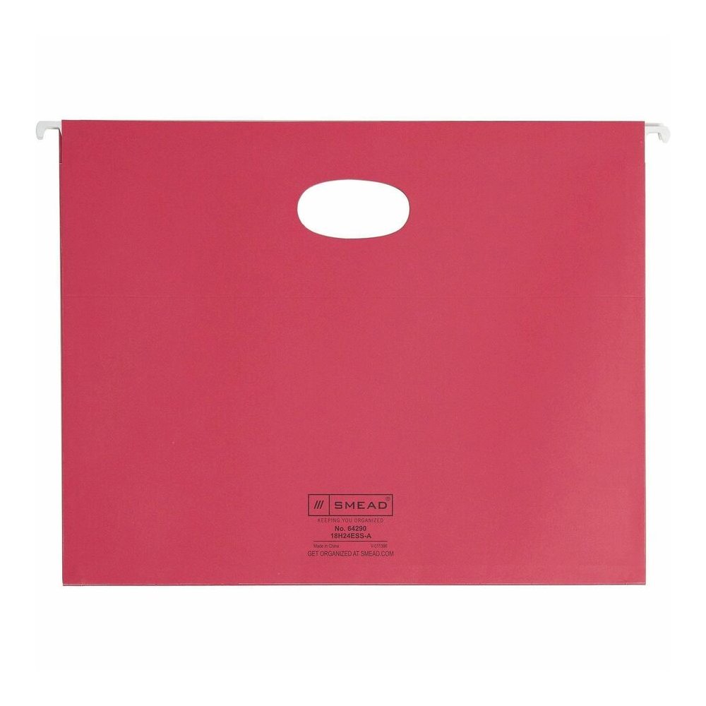Smead Letter Recycled Hanging Folder - 8 1/2" x 11" - 3 1/2" Expansion - 11 pt. - Blue, Green, Red, Yellow - 10% Recycled - 4 / Pack. Picture 8
