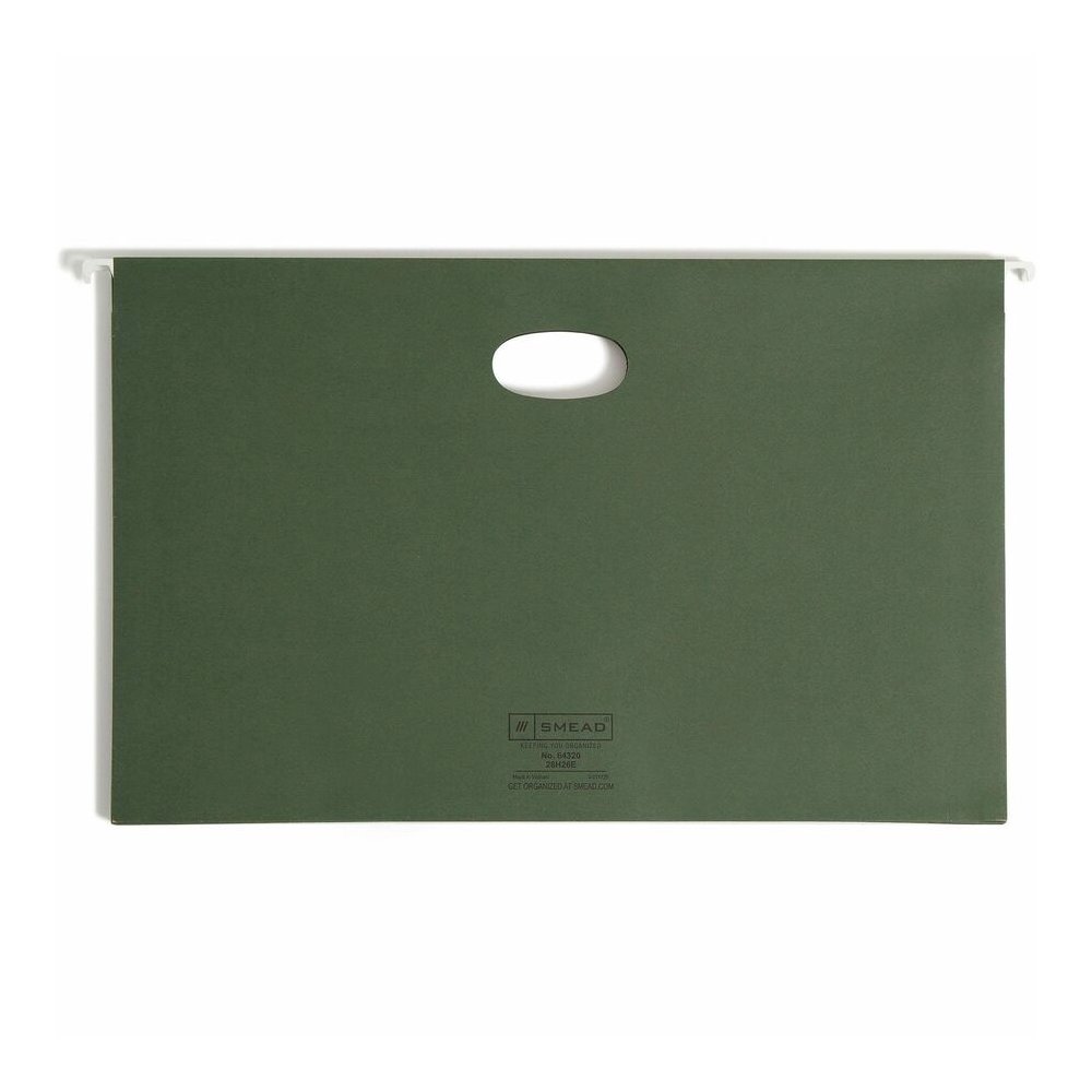 Smead Legal Recycled Hanging Folder - 8 1/2" x 14" - 3 1/2" Expansion - 11 pt. - Standard Green - 30% Recycled - 10 / Box. Picture 8