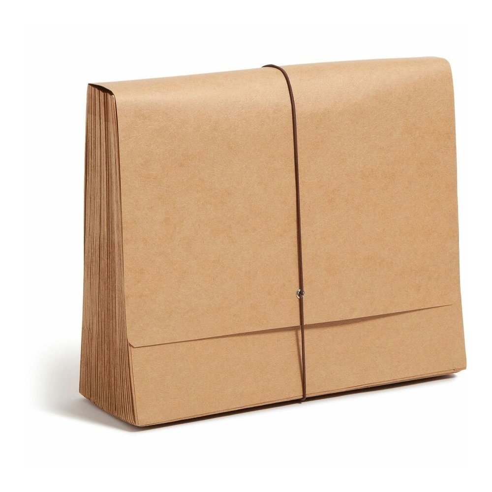 Smead Letter Recycled Expanding File - 8 1/2" x 11" - 7/8" Expansion - 31 Pocket - Kraft - Elastic Closure, Reinforced Gusset, Flap, Heavy Duty - 10% Recycled - 1 Each. Picture 9