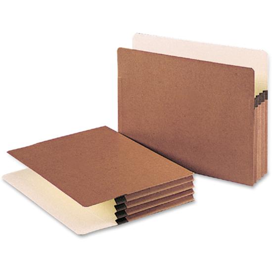 Smead Straight Tab Cut Letter Recycled File Pocket - 8 1/2" x 11" - 3 1/2" Expansion - Top Tab Location - 12.5 pt. - Redrope - Reinforced Corner, Reinforced Gusset - 30% Recycled - 50 / Box. Picture 8