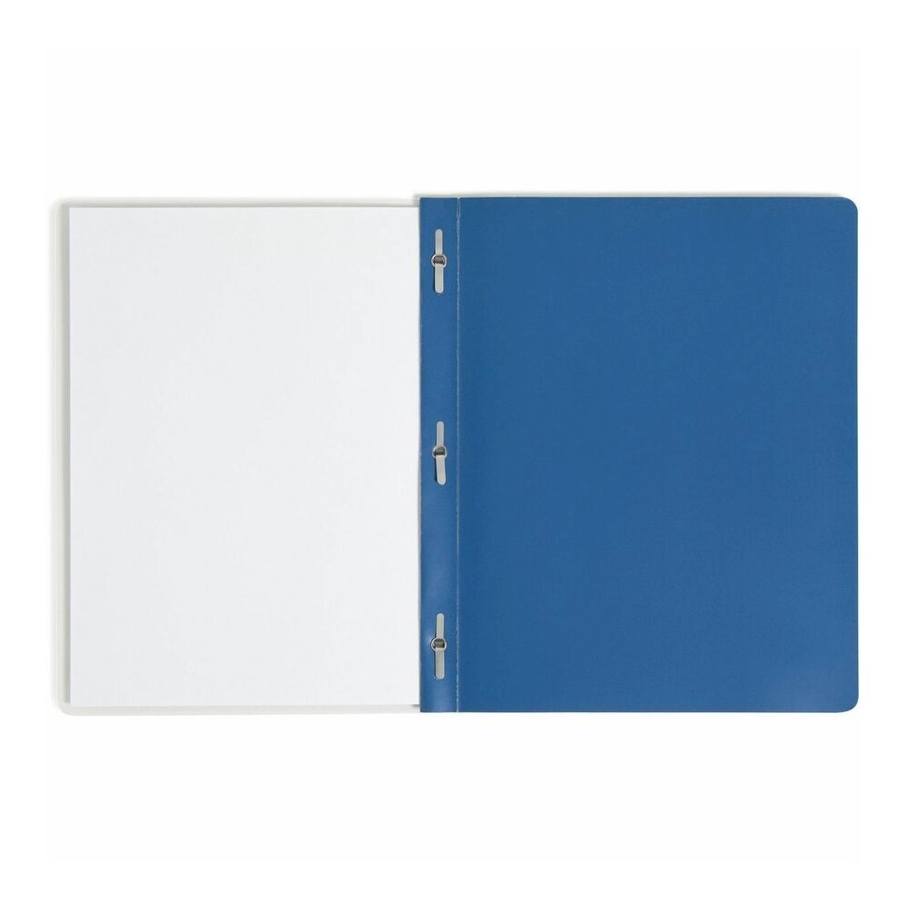 Smead Letter Recycled Report Cover - 8 1/2" x 11" - 3 Fastener - 1/2" for Folder - 12 pt. - Vinyl, Metal - Dark Blue - 50% Recycled - 25 / Box. Picture 9