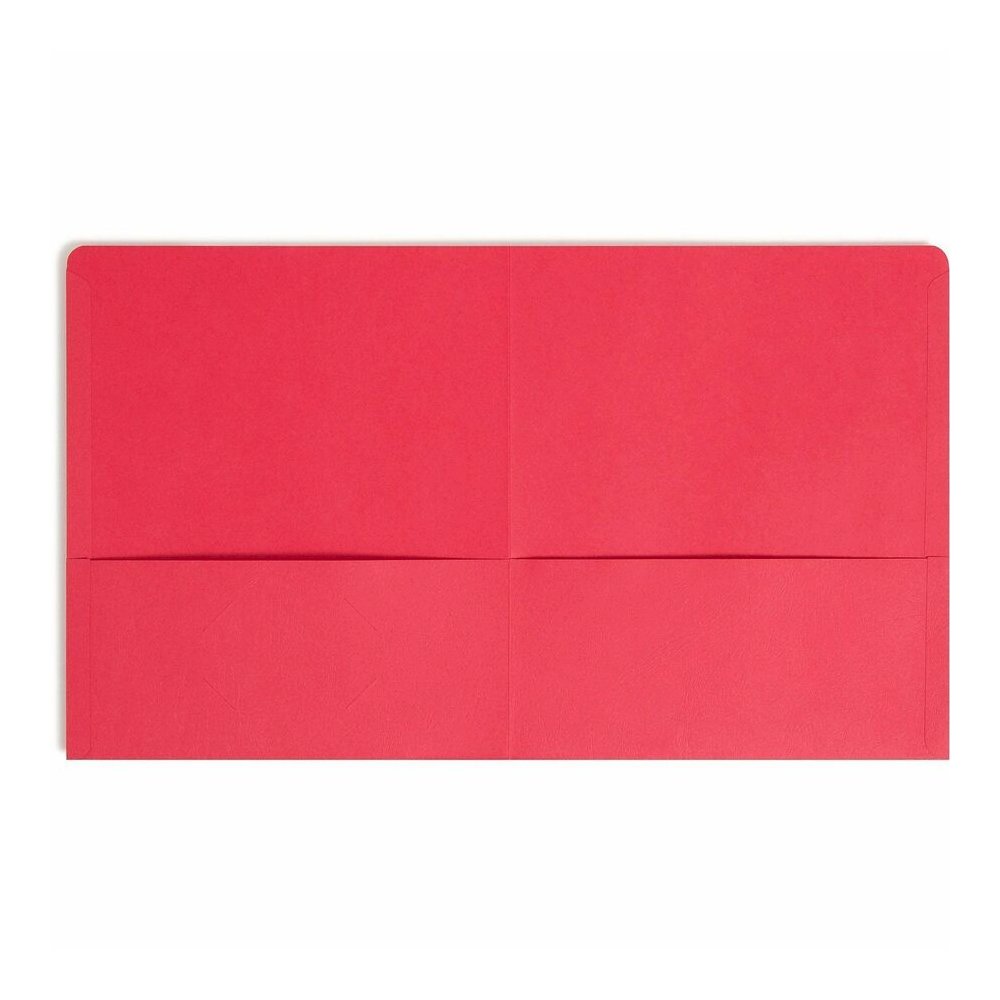 Smead Letter Recycled Pocket Folder - 8 1/2" x 11" - 100 Sheets Capacity - Folder - 2 Pocket - 11 pt. - Leatherette - Red - 10% Recycled - 25 / Box. Picture 7