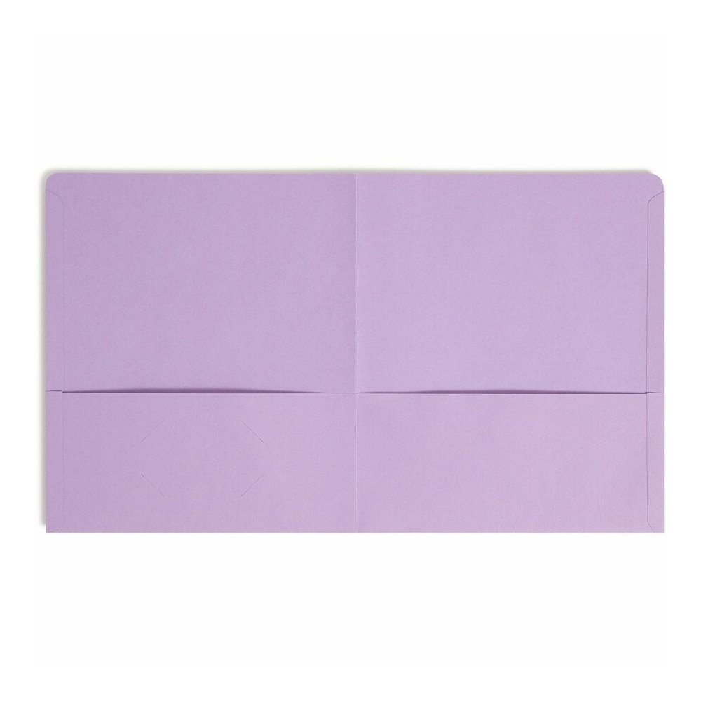 Smead Letter Recycled Pocket Folder - 1/2" Folder Capacity - 8 1/2" x 11" - 2 Pocket - 11 pt. - Leatherette - Lavender - 10% Recycled - 25 / Box. Picture 7
