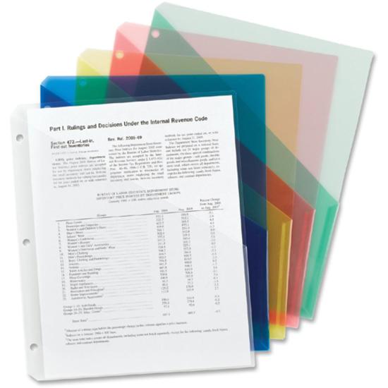 Smead Letter File Jacket - 8 1/2" x 11" - Poly - Clear, Green, Red, Yellow, Blue - 5 / Pack. Picture 2
