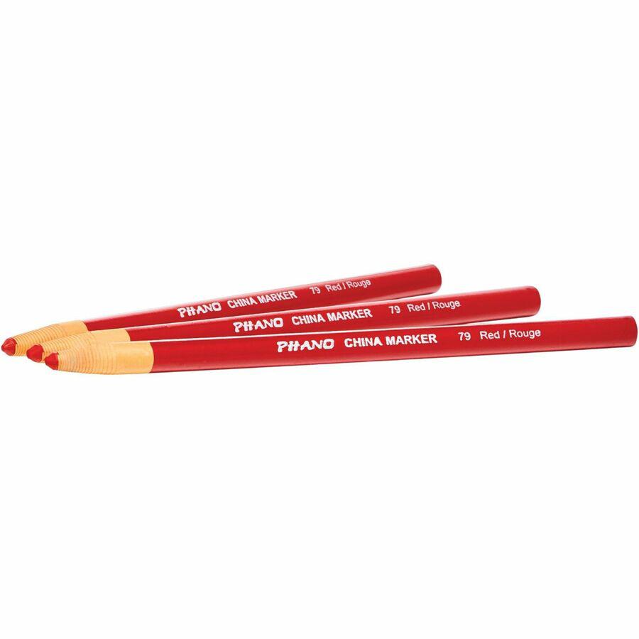 Dixon Phano Nontoxic China Markers - Red Lead - Red Barrel - 1 Dozen. Picture 6