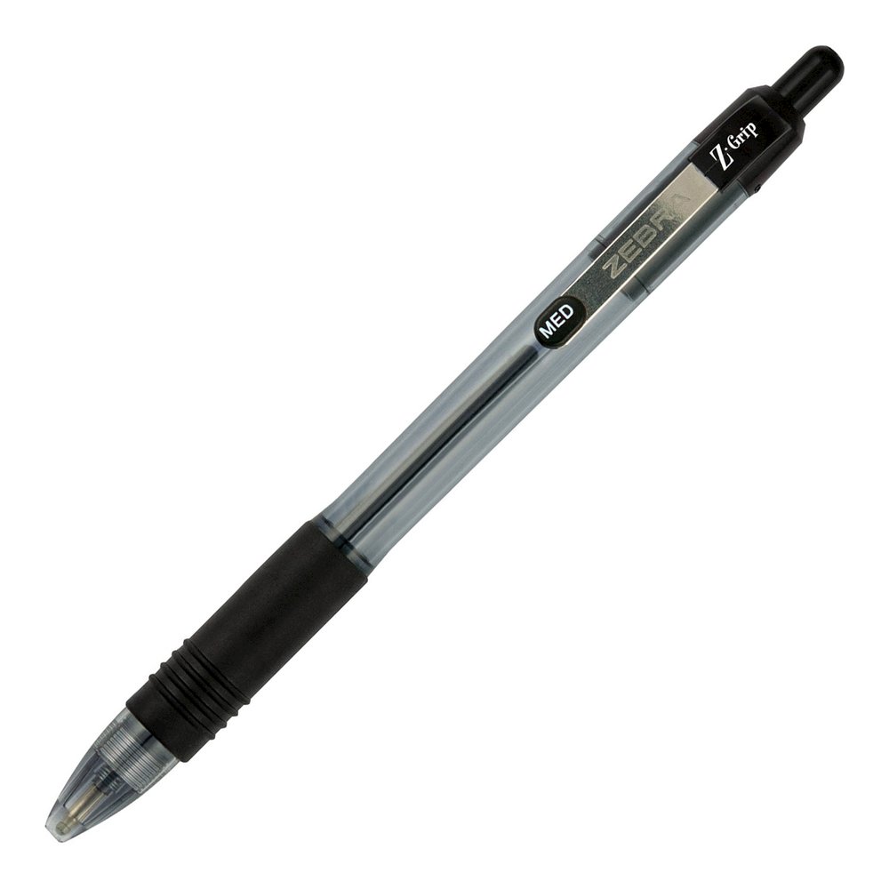 Zebra Z-Grip Retractable Ballpoint Pens - Retractable - Black Ink - Black Barrel - 1 Dozen. Picture 5