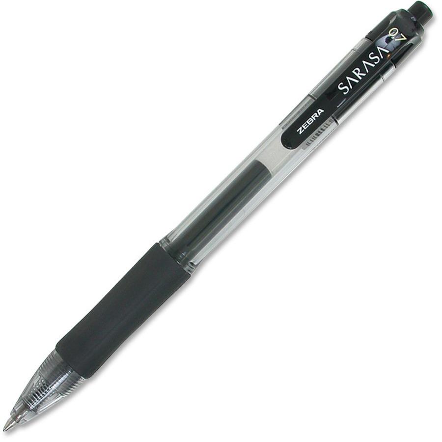 Zebra SARASA dry X20 Retractable Gel Pen - Refillable - Retractable - Black Ink - Pigment-based - Translucent Barrel - 1 Dozen. Picture 5