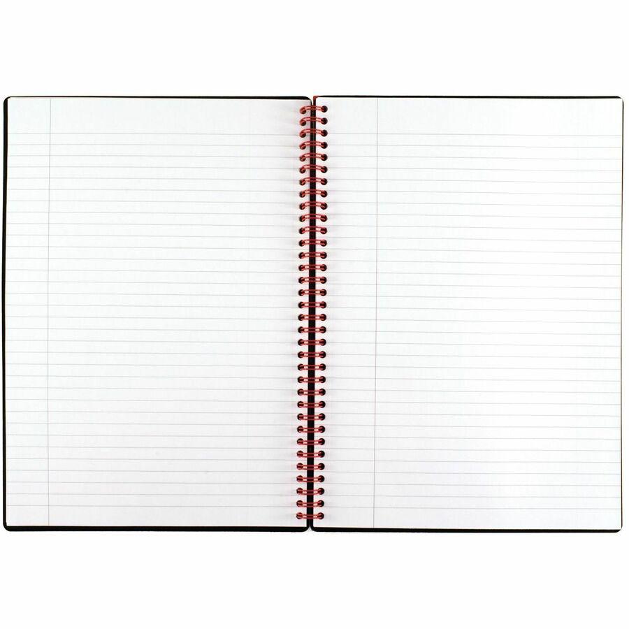 Black n' Red Soft Cover Business Notebook - 70 Sheets - Twin Wirebound - Ruled Margin - 24 lb Basis Weight - 8 1/4" x 11 3/4" - White Paper - Red Binding - BlackPolypropylene Cover - Perforated, Flexi. Picture 6