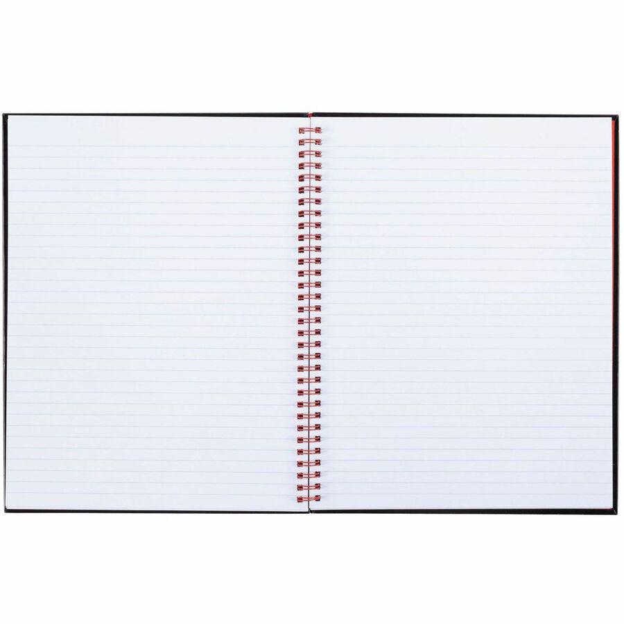 Black n' Red Hardcover Business Notebook - 70 Sheets - Double Wire Spiral - 24 lb Basis Weight - Letter - 8 1/2" x 11" - White Paper - Red Binding - Black Cover - Perforated, Laminated, Wipe-clean Cov. Picture 6