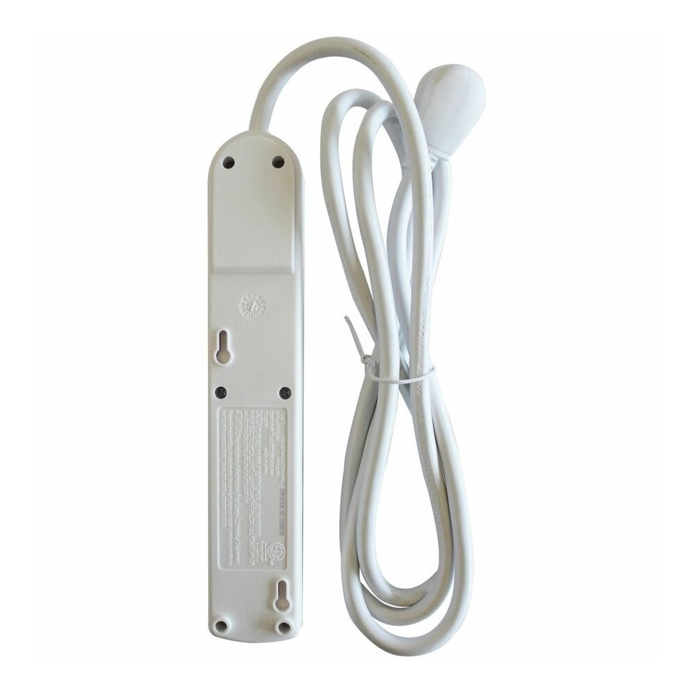 Compucessory 6-Outlet Power Strips - 6 - 6 ft Cord - 104 J Surge Energy - 15 A Current - 125 V AC Voltage - Strip - Putty. Picture 7