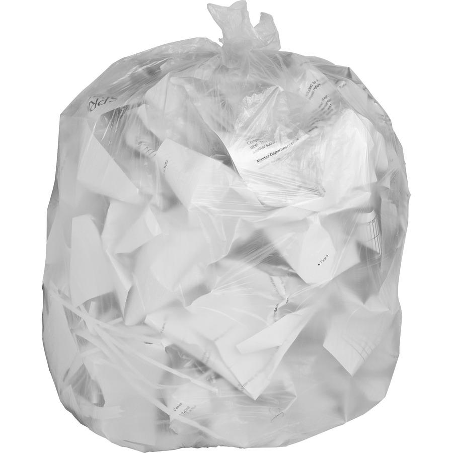 Genuine Joe Clear Trash Can Liners - Small Size - 16 gal Capacity - 33" Length x 24" Width x 0.60 mil (15 Micron) Thickness - Low Density - Clear - 500/Box - 1 Carton. Picture 12