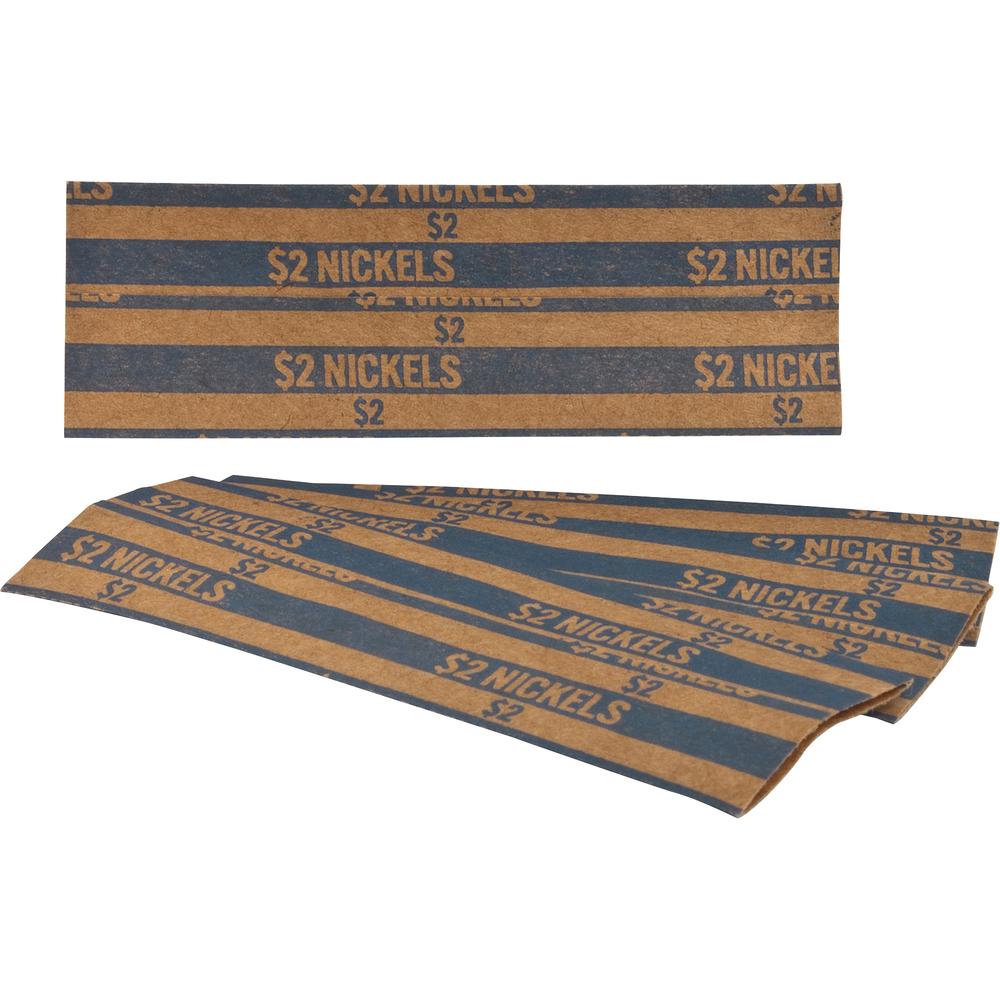 Sparco Flat Coin Wrappers - 1000 Wrap(s)Total $2.00 in 40 Coins of 5¢ Denomination - 60 lb Basis Weight - Kraft - Blue - 1000 / Box. Picture 4