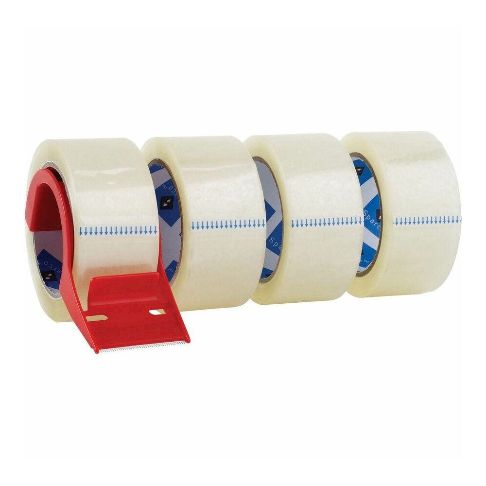 Sparco Heavy-duty Packaging Tape with Dispenser - 55 yd Length x 2" Width - 3" Core - Clear - 3 mil - Acrylic Backing - Dispenser Included - Tear Resistant, Split Resistant, Breakage Resistance - For . Picture 9