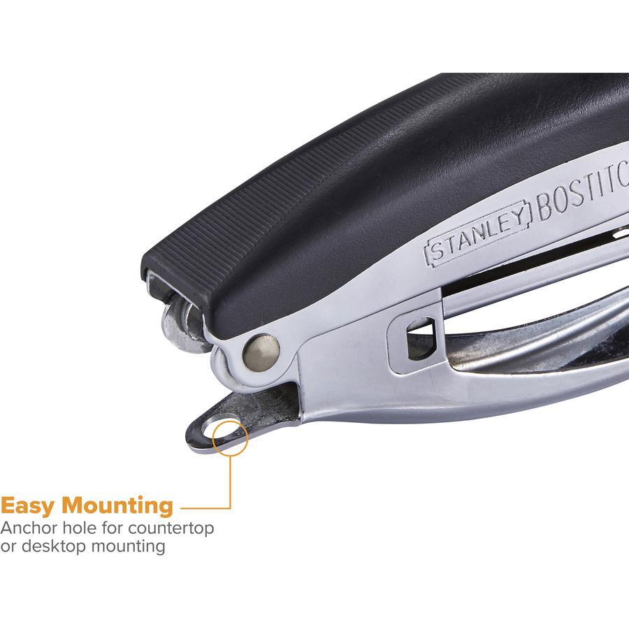 Bostitch Deluxe Hand-held Stapler - 20 of 20lb Paper Sheets Capacity - 105 Staple Capacity - Half Strip - 1/4" Staple Size - 1 Each - Chrome. Picture 3