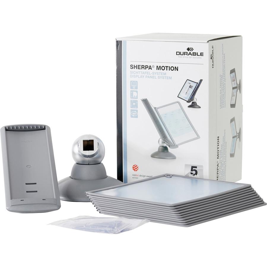 DURABLE&reg; SHERPA&reg; Motion Reference Display System - Desktop - 360&deg; Rotation - 10 Double Sided Panels - Letter Size - Anti-Flective/Non-Glare - Assorted Colors. Picture 6