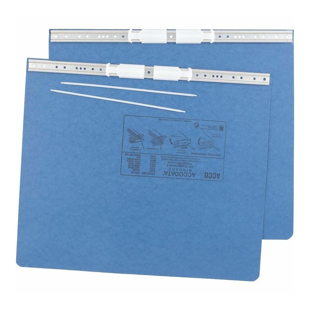 ACCO PRESSTEX Unburst Sheet Covers - 6" Binder Capacity - Fanfold - 11" x 14 7/8" Sheet Size - Light Blue - Recycled - Retractable Filing Hooks, Hanging System, Moisture Resistant, Water Resistant - 1. Picture 5