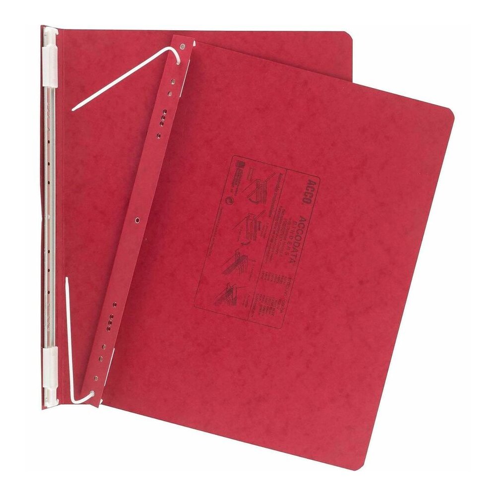 ACCO PRESSTEX Unburst Sheet Covers - 6" Binder Capacity - Fanfold - 11" x 14 7/8" Sheet Size - Executive Red - Recycled - Retractable Filing Hooks, Hanging System, Moisture Resistant, Water Resistant . Picture 5