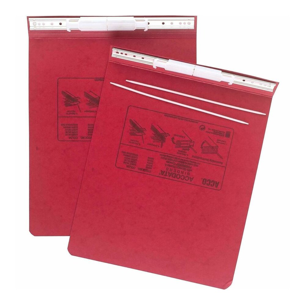 ACCO PRESSTEX Unburst Sheet Covers - 6" Binder Capacity - 9 1/2" x 11" Sheet Size - Executive Red - Recycled - Retractable Filing Hooks, Hanging System, Moisture Resistant, Water Resistant - 1 Each. Picture 5