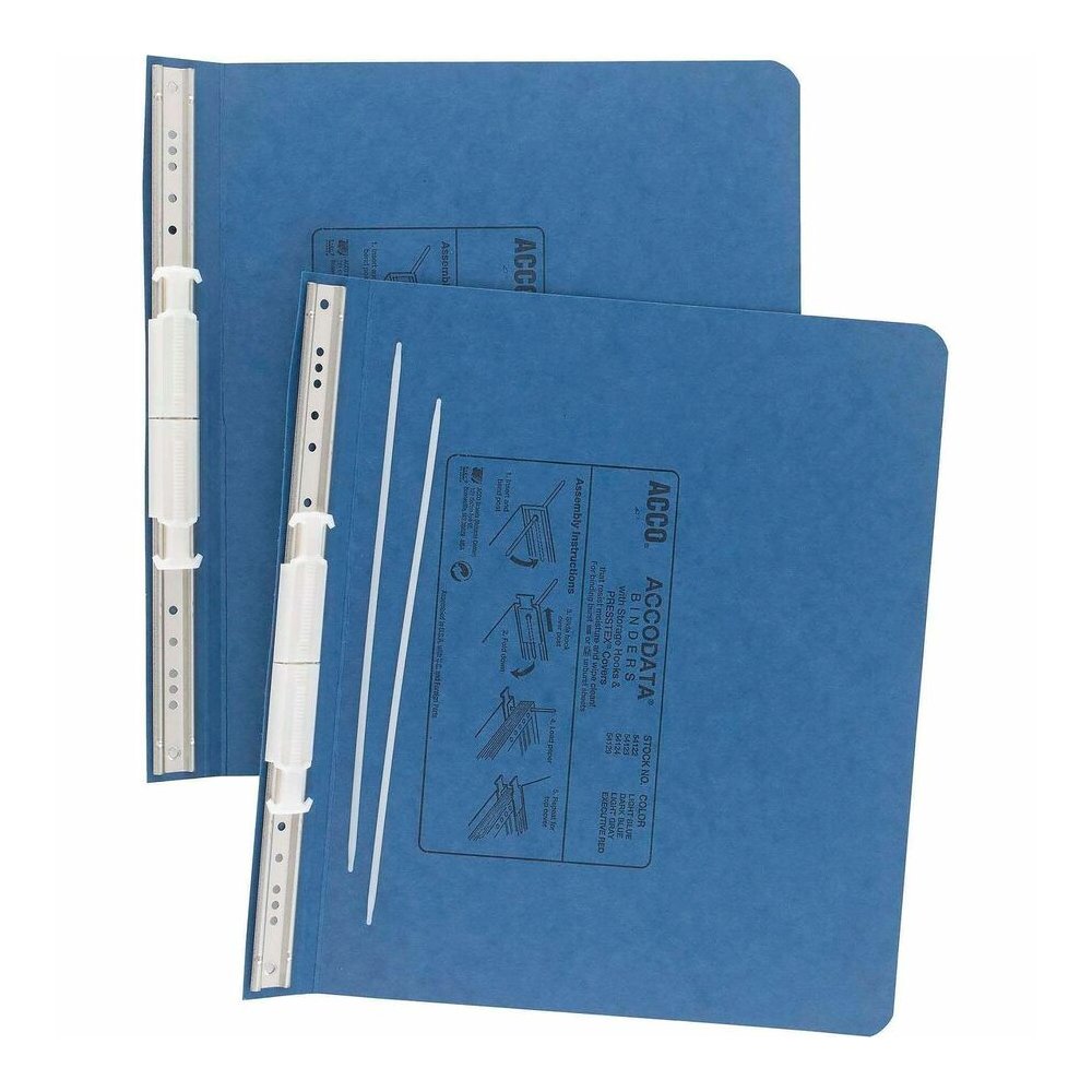 ACCO Presstex Storage Hook Data Binders - 6" Binder Capacity - Letter - 8 1/2" x 11" Sheet Size - Light Blue - Recycled - Retractable Filing Hooks, Hanging System, Moisture Resistant, Water Resistant . Picture 5