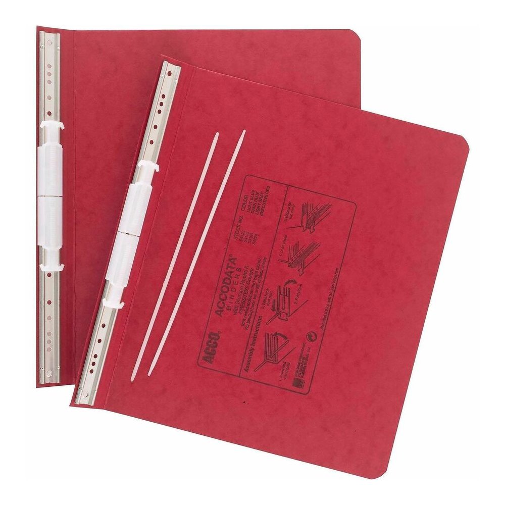 ACCO PRESSTEX Unburst Sheet Covers - 6" Binder Capacity - Letter - 8 1/2" x 11" Sheet Size - Executive Red - Recycled - Retractable Filing Hooks, Hanging System, Moisture Resistant, Water Resistant - . Picture 5
