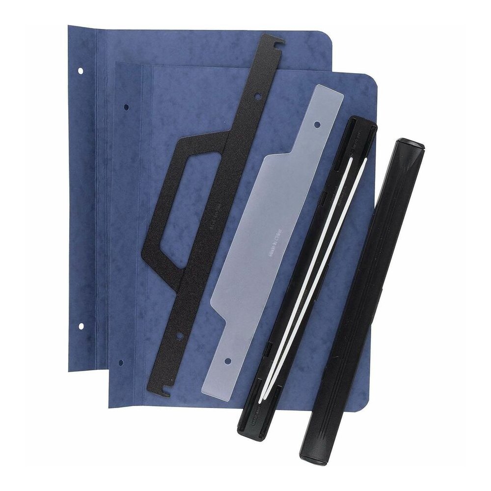 ACCO Expandable Data Binder - Retractable Hooks - 6" Binder Capacity - Letter - 8 1/2" x 11" Sheet Size - 1500 Sheet Capacity - Pressboard - Blue - Recycled - Retractable, Handle, Spine Label, Durable. Picture 4