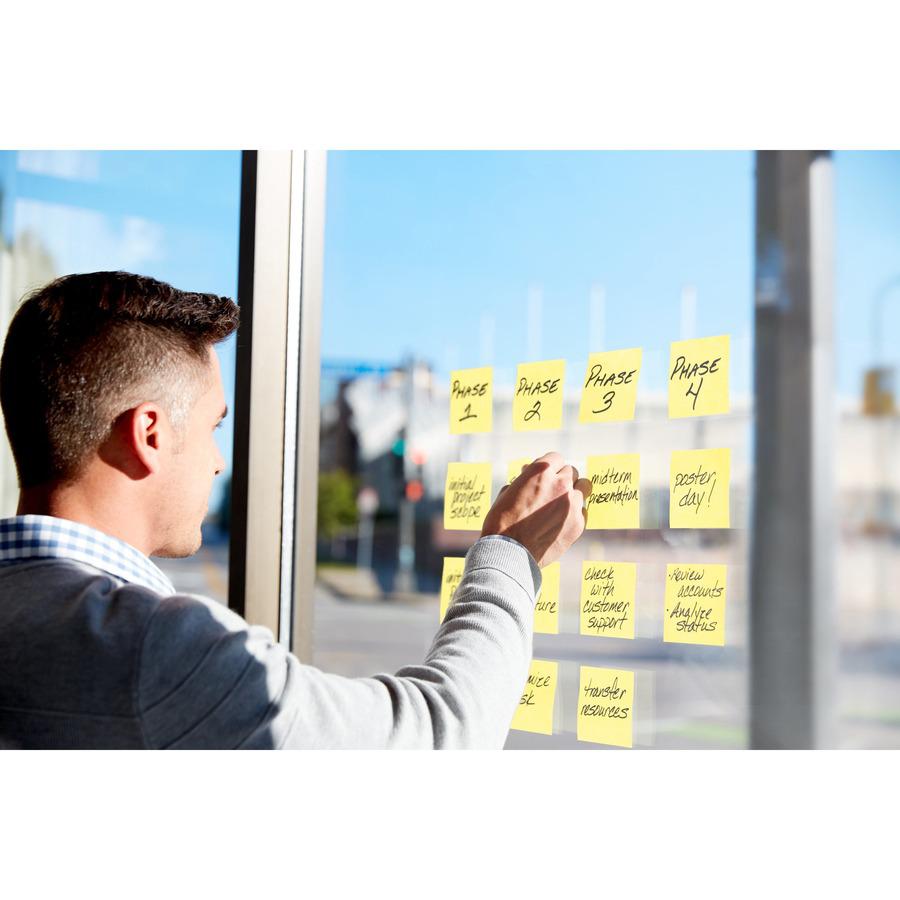 Post-it&reg; Super Sticky Notes - 1680 - 3" x 3" - Square - 70 Sheets per Pad - Unruled - Yellow - Paper - Self-adhesive, Repositionable - 24 / Pack. Picture 6