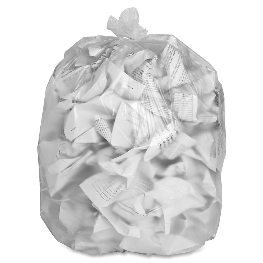 Genuine Joe High-Density Can Liners - Extra Large Size - 60 gal Capacity - 60" Length x 38" Width x 0.67 mil (17 Micron) Thickness - High Density - Clear - Resin - Office Waste, Industrial Trash - No . Picture 7