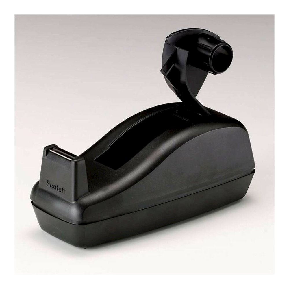 Scotch Deluxe Desk Dispenser - Holds Total 1 Tape(s) - 1" Core - Refillable - Non-skid Base - Plastic - Black - 1 Each. Picture 4