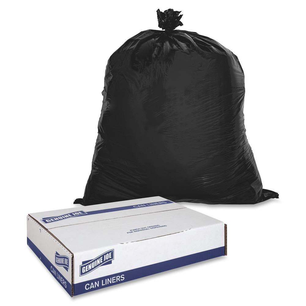 Genuine Joe Linear Low Density Can Liners - Small Size - 16 gal Capacity - 31" Length x 24" Width x 0.60 mil (15 Micron) Thickness - Low Density - Brown, Black - No - 500 / Carton. Picture 3