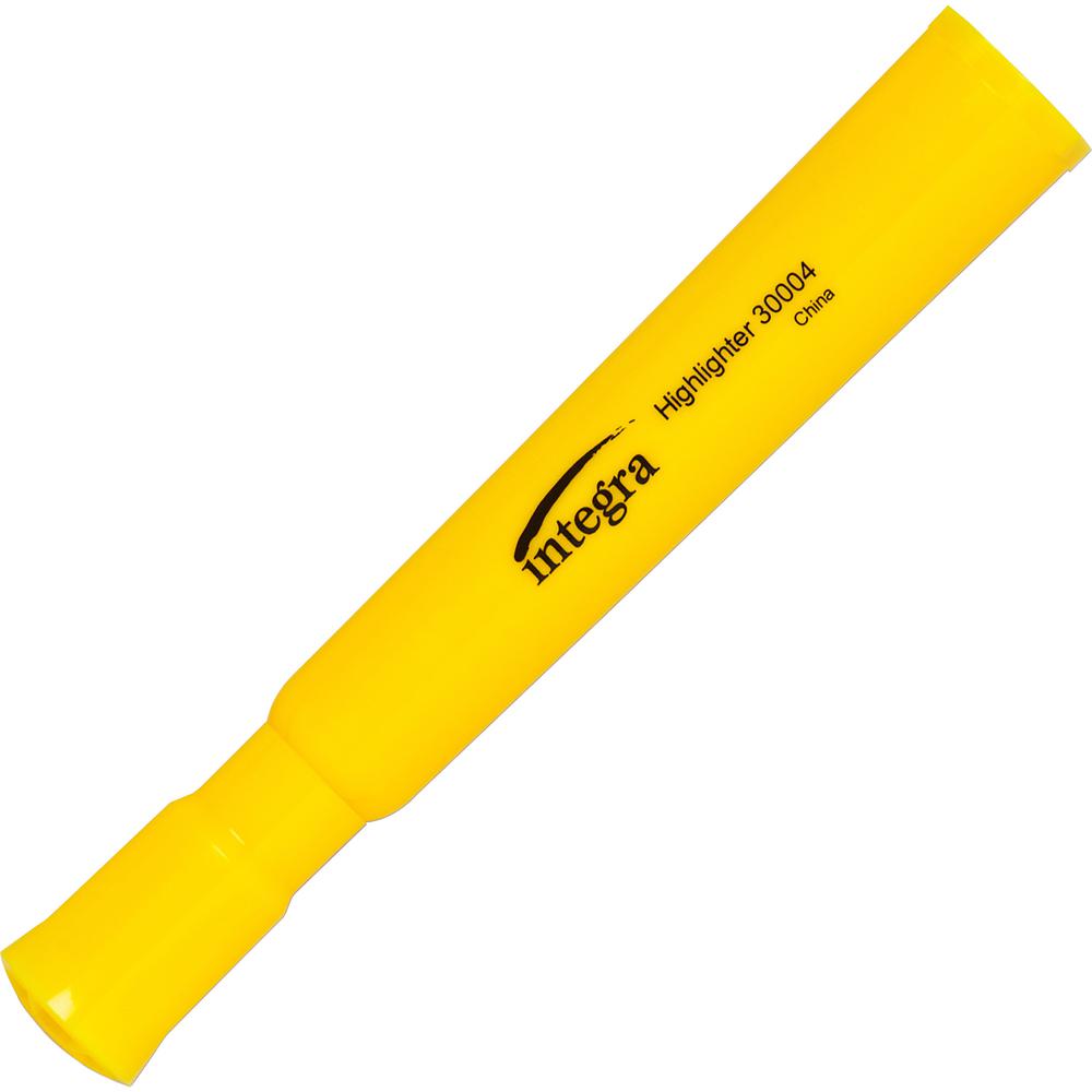 Integra Chisel Desk Liquid Highlighters - Yellow Ink - Water Based - Yellow Barrel - 1 Dozen. Picture 5