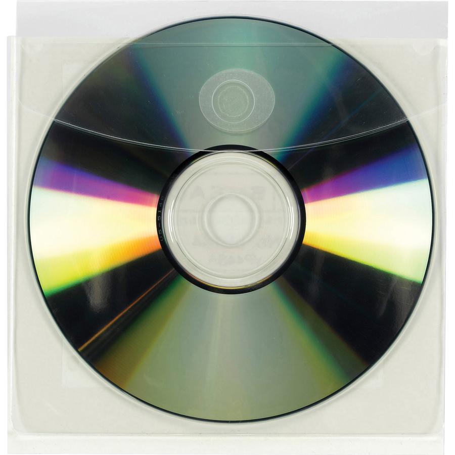 Smead Self-Adhesive CD/DVD Pockets - 4.9" Height x 5" Width - Clear - Poly - 10 / Pack. Picture 6