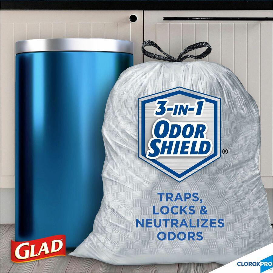 CloroxPro&trade; ForceFlex Tall Kitchen Drawstring Trash Bags - 13 gal Capacity - 24" Width x 25.13" Length - 90 mil (2286 Micron) Thickness - Gray - Plastic - 1/Box - 100 Per Box - Kitchen, Office, D. Picture 16