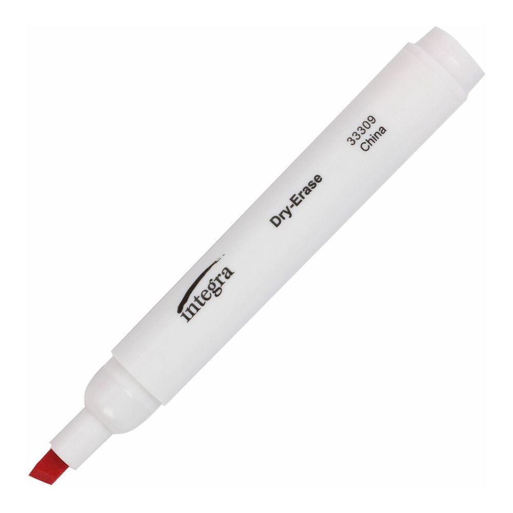 Integra Chisel Point Dry-erase Markers - Red Ink - 1 Dozen. Picture 6
