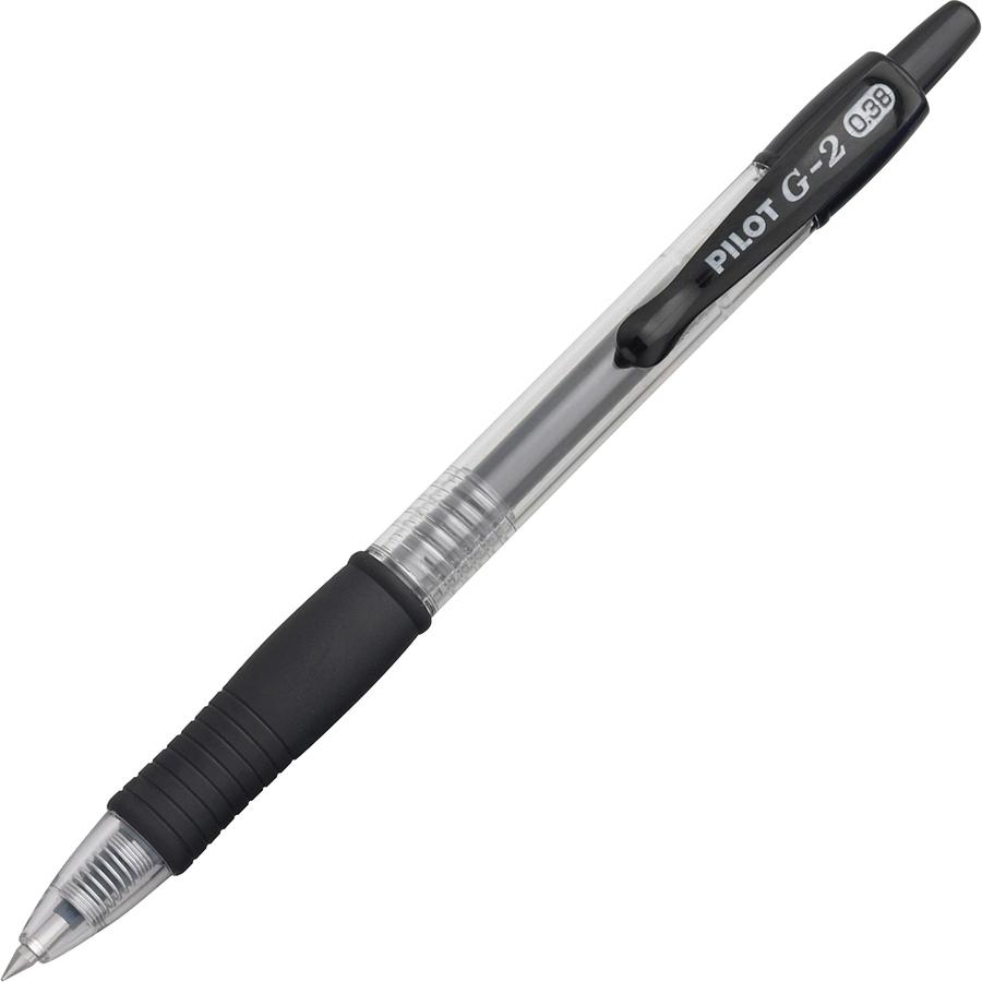 Pilot G2 Premium Gel Roller Retractable Pens - Ultra Fine Pen Point - 0.38 mm Pen Point Size - Refillable - Retractable - Black Gel-based Ink - Clear Barrel - 1 Dozen. Picture 4
