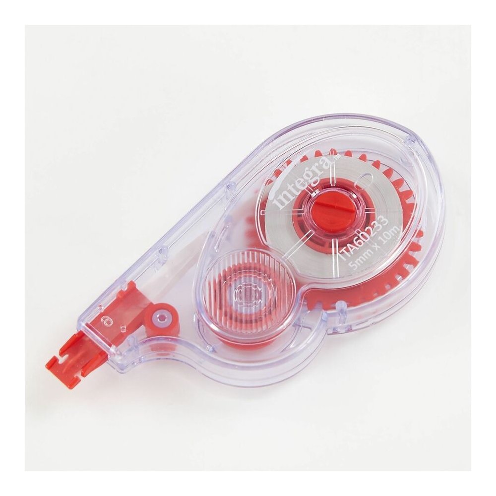 Integra Side-Apply Correction Tape - 0.20" Tape Width x 32.80 ft Tape Length - Smoke Dispenser - Tear Resistant - Smoke - 10 / Pack. Picture 5