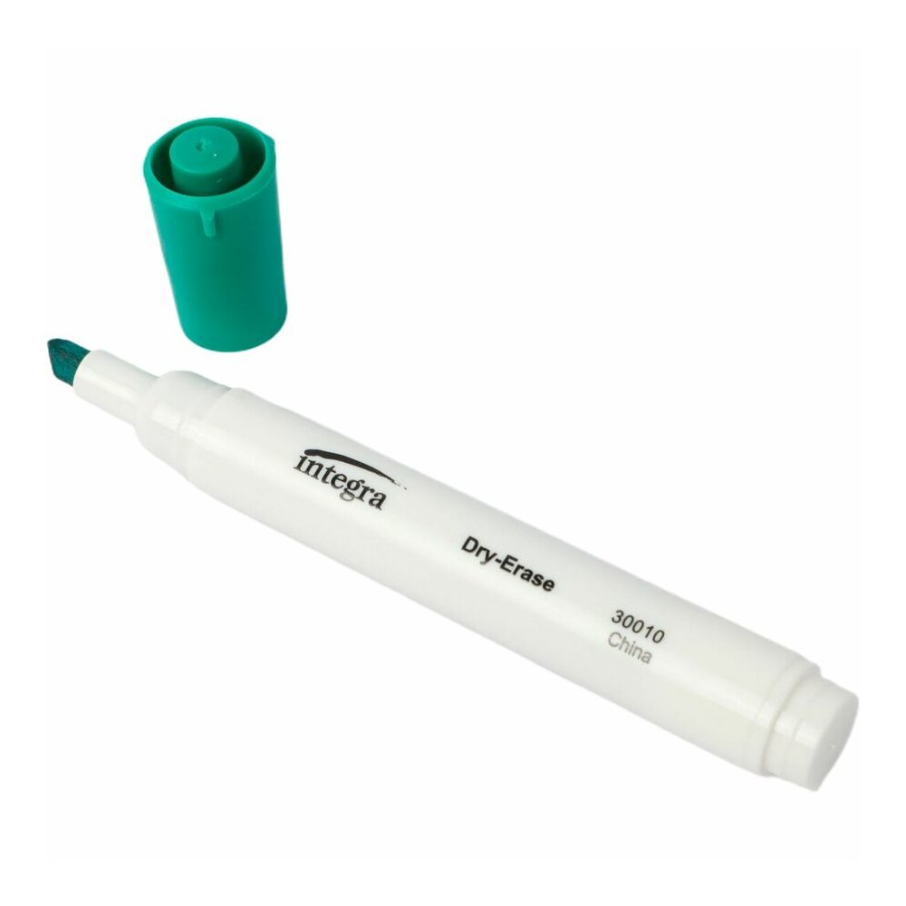 Integra Chisel Point Dry-erase Markers - Green Ink - Fiber Tip - Writing - 1 Dozen. Picture 9